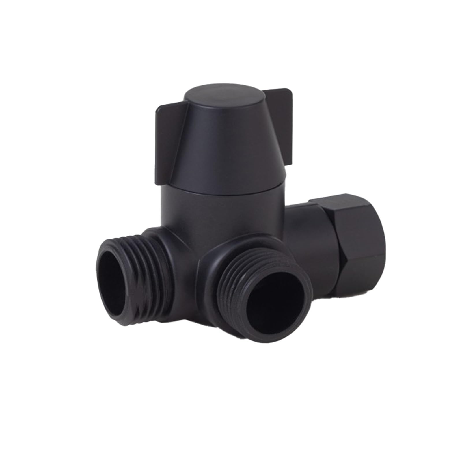 Bngdfdgh Black 3 Way Shower Diverter Valve With G1/2 Threaded T Adapter For Tap And Hose Splitter For Enhanced Water Flow Switching(Black)