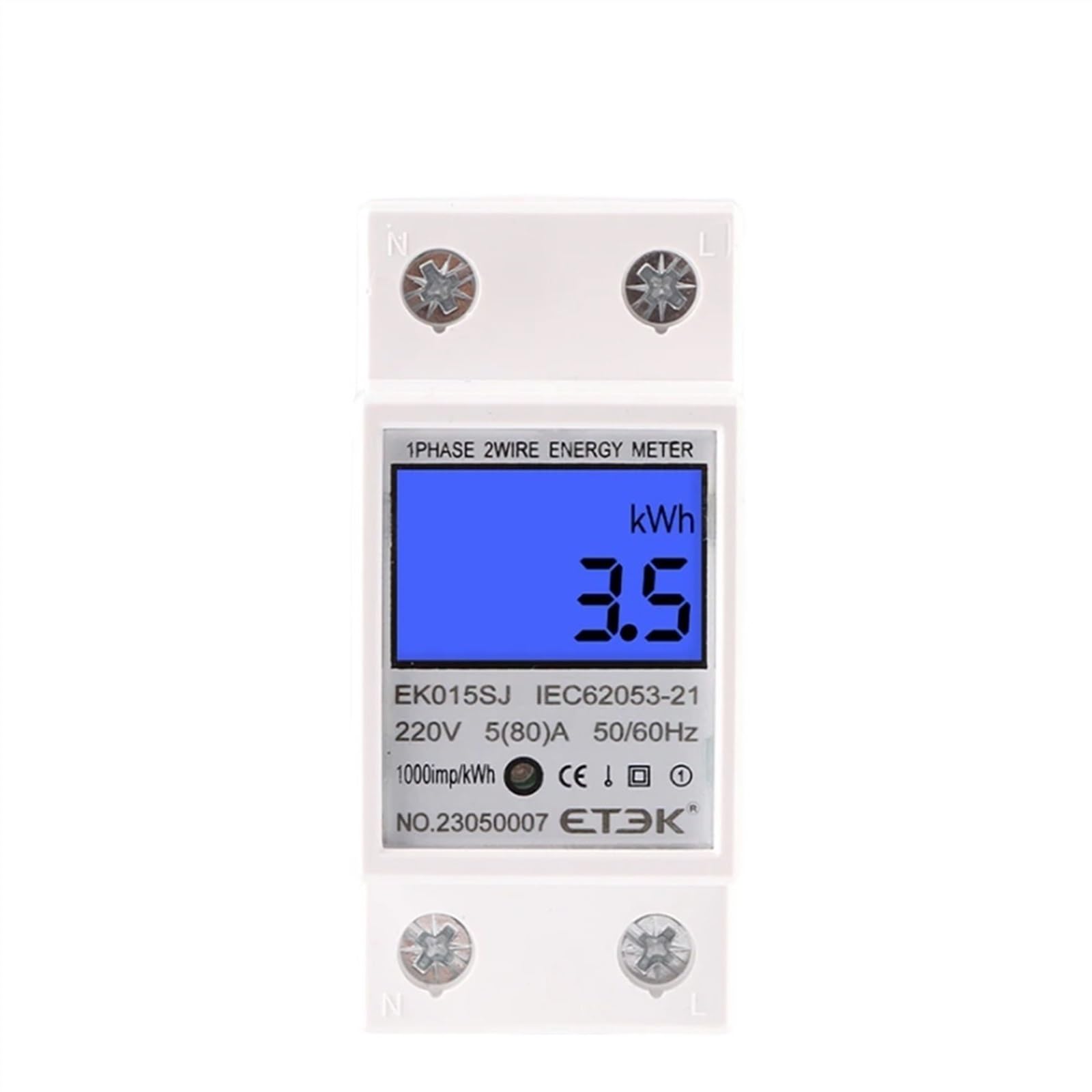 Jednofazowy wyświetlacz cyfrowy LCD Watomierz Pobór mocy Licznik energii AC 230V 220V 50Hz 60 Szyna DIN EK015SJ