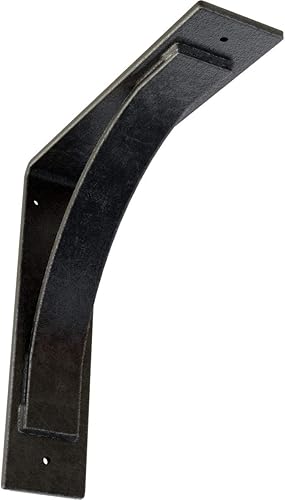 Vista 138 de Soporte de acero Morris de 3 pulgadas de ancho x 10 pulgadas de profundidad x 10 pulgadas de alto, con recubrimiento en polvo negro Negro