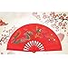 Pwshymi Decorative Folding Fans, Tai Chi Bamboo Fan,For Sale Chinese Handheld Fan Martial Arts Training Fans Kung Fu Bamboo Silk Fan Right Hand for Wushu Dance Practice New Year Mom and Dad Entre
