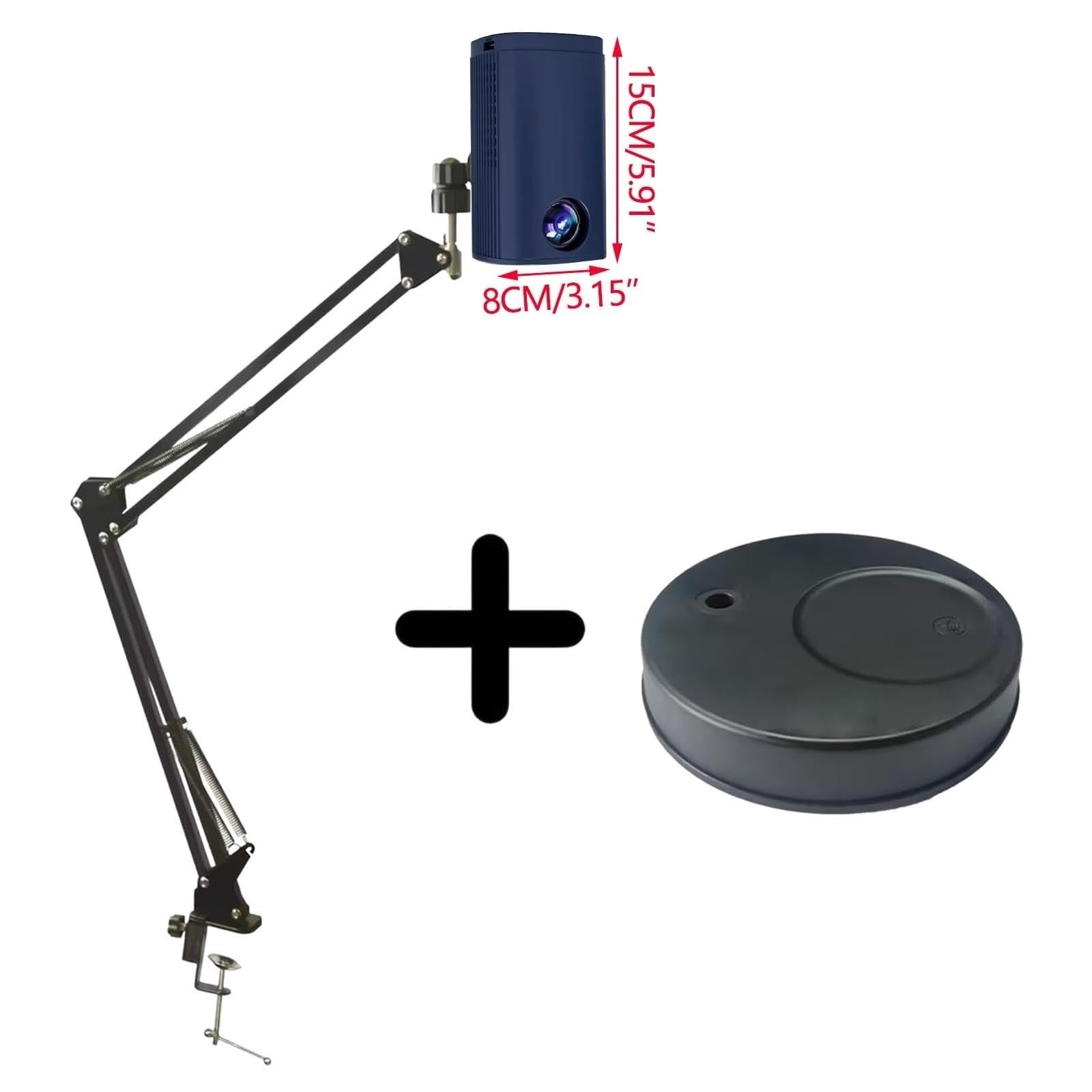 Projecteur de Dessin Intelligent Portable avec Support, pour Bureau/Toile/Mur, USB/Smartphone, Télécommande, Blanc 1.95m