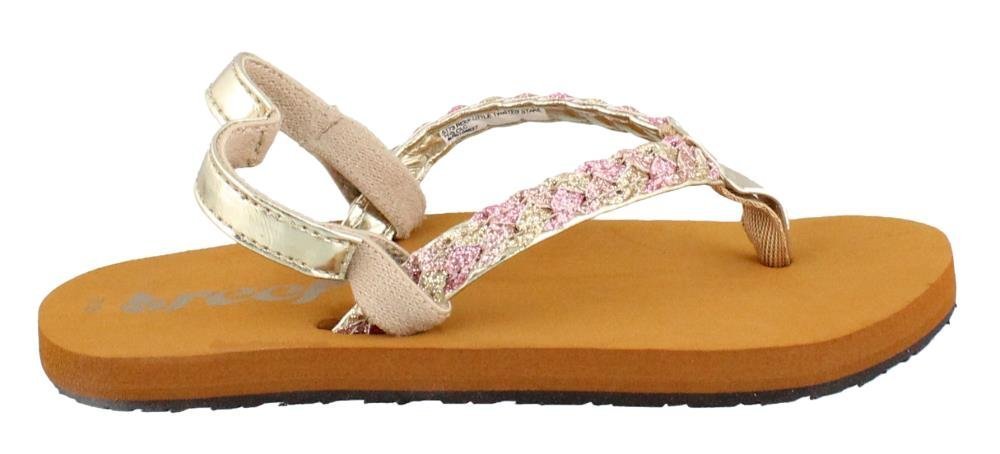 Reef Little Twisted Stars Sandal (Infant/Toddler/Little Kid/Big Kid), Tan/Pink Glitter, 2/3 M US Little Kid