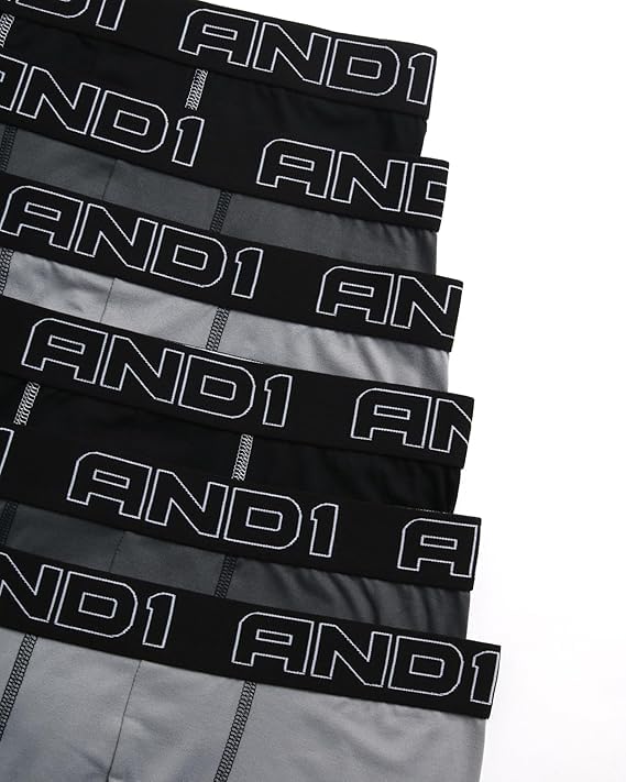 AND1 Mens Boxer Briefs - 6 Pack Sport Performance Compression Mens Boxers, No Fly Pouch - Moisture Wicking Underwear for Men2