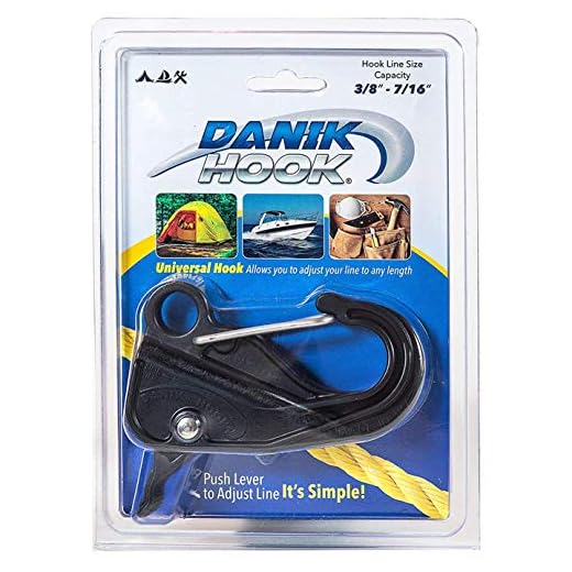 Danik Hook Composite Anchor Hook– Easy to Use, Knotless Anchor System - Anchor Hook for Small Boats, Buoy’s, RV’s, Campers, Fishing, and All Outdoor Sports – Never Tie a Knott Again, 100’s of Uses, Reliable and Non Scratching Holding up to 500 Pounds with Quick Release - Made From Glass Filled Thermo Plastic with a Rock Solid One-year Warranty.