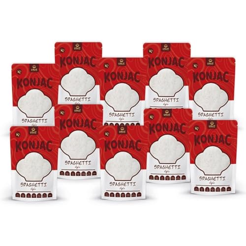 USUI Spaghetti di Konjac 10 pezzi – Shirataki pasta di Konjac | Low Carb | Keto | senza glutine | ipocalorico|dieta chetogenica 270g