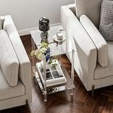 ✨ UTILITÉ POLYVALENTE： Ce pratique table d'appoint (ou table dappoint) s'utilise aussi bien comme petite table basse, table de chevet ou bout de canapé. Parfait pour le salon, la chambre, le jardin ou le camping – idéal à côté des canapés, fauteuils ou comme bouts de canapé de salon élégant