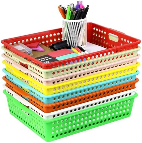 QPEY Turn In Trays Classroom,8 Pack Classroom Bins for Organizing...