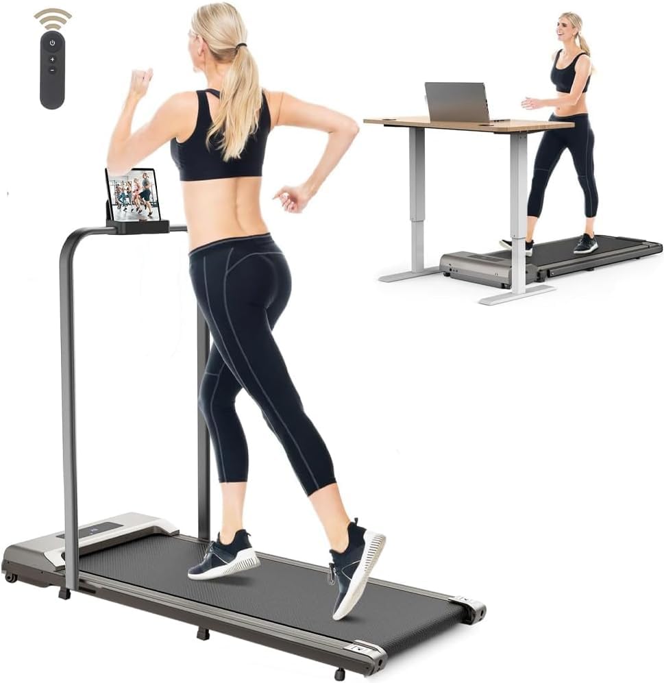 COOLBABYWalking Treadmill, Folding Under Desk Treadmill, 2 in 1 Walking Pad Treadmill Quiet for Office Home Use, Portable Treadmill with Remote Control, LED Display for Walking PBJB02-SRK0007