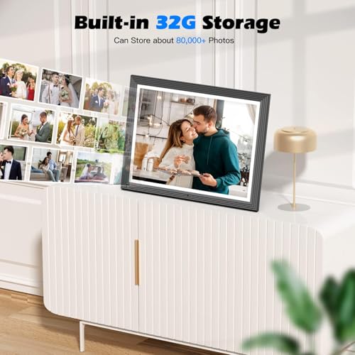 Image of WIFI Digital Picture Frame 15 inch-Large-Photo-Frame - 32GB Touch Screen FHD Display, Auto-Rotate, Wall-Mounted, Share Picture Video via APP Email, Free Cloud, gift for Mom Dad Birthday Christmas New Year