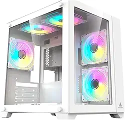 PC Gamer Agaron Ryzen 7 5700X, NVídia GeForce RTX 4060, 16GB RAM, SSD 480GB, Gabinete Aquário Branco, Lateral Vidro