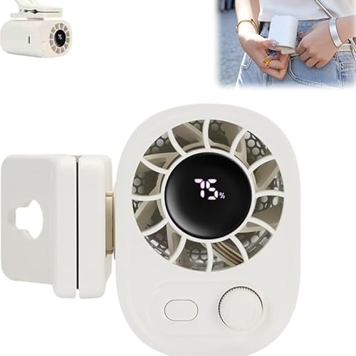 ocpcrn Car Clip On Fan with LED Display,2025 New - 360°Rotation,100 Speeds Portable Rechargeable Personal Fan for Driver & Travel(1pcs)