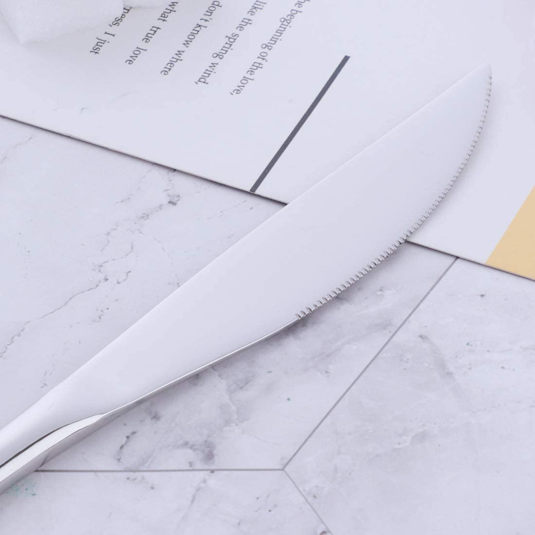 pepplo Good Stainless Steel Dinner Knives Everyday Flatware Dinner Knives Stainless Steel, Silverware Set Butter Knives Set Butterknives Stainless Steel Dinning Knife(Silver, Set of 20) 1