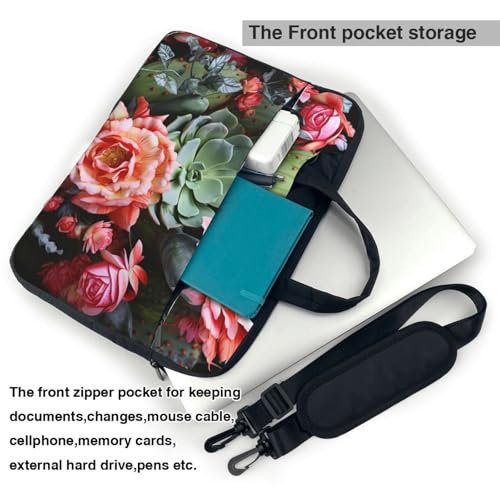 Bolso Maletín para Laptop con Flores y Cactus 14 pulgadas miniatura 5