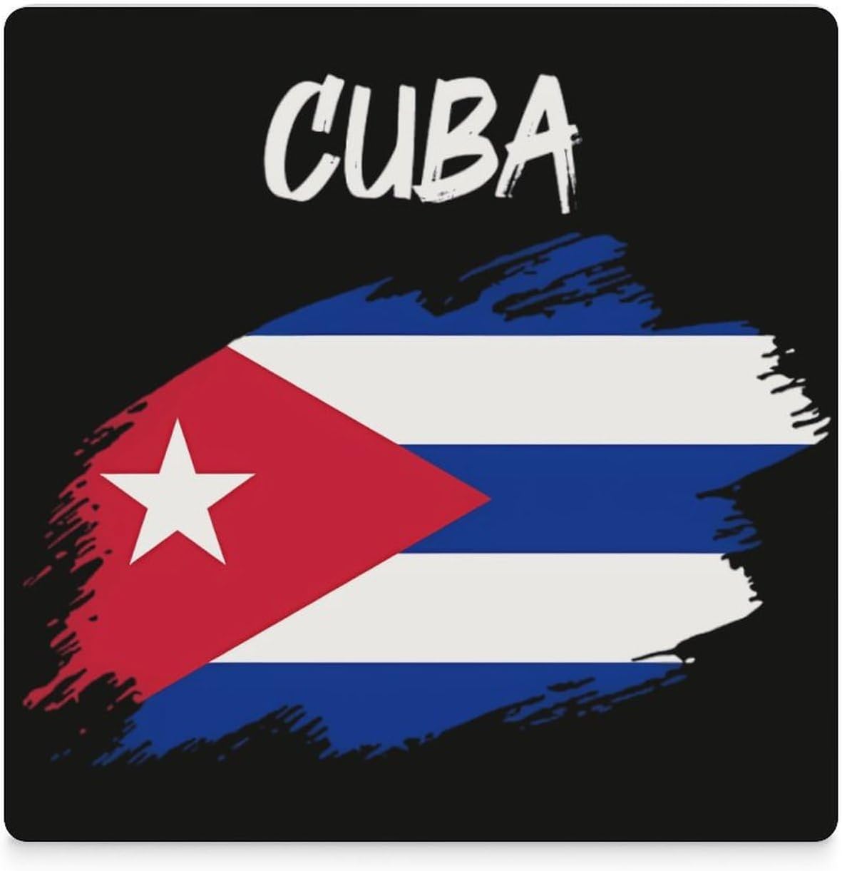 Cuba Cuban Flag Funny Ceramic Coasters for Drinks Absorbent Cup Holder Tabletop Protector with Cork Base