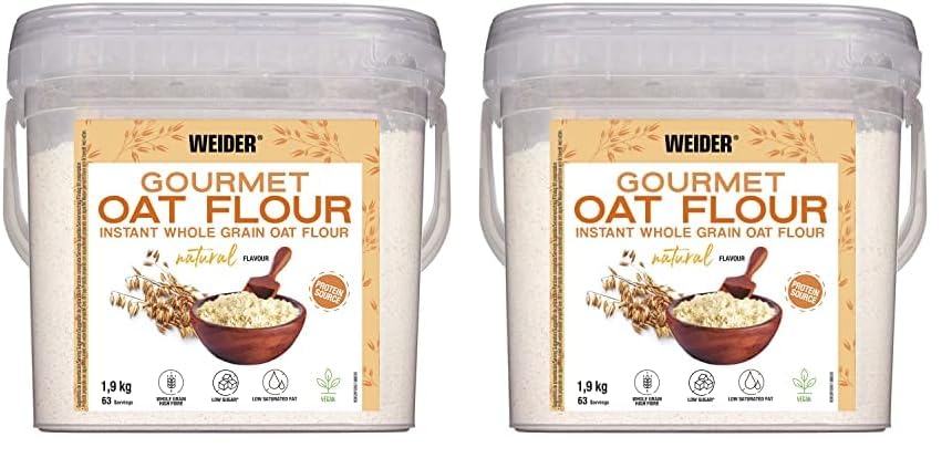 Weider Oat Gourmet. Harina de Avena Integral. Fuente de proteína con bajo contenido en azúcares. Sabor Neutro (1,9 kg) (Paquete de 2)