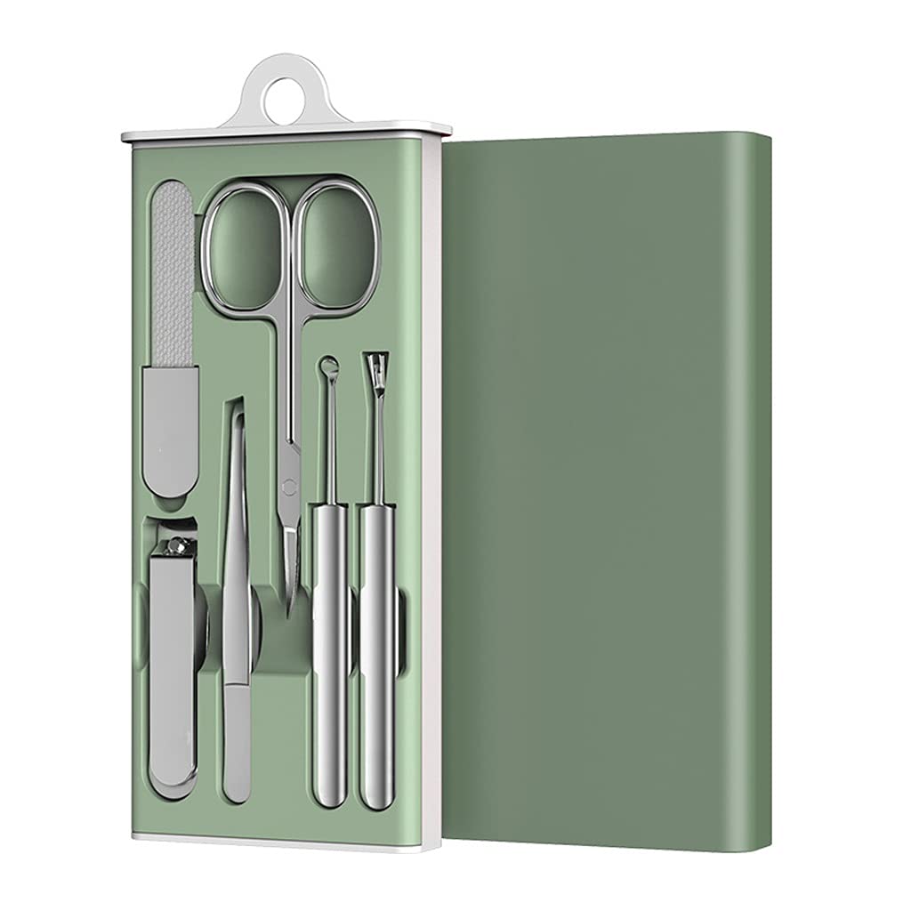 KUYWLMKMZZ Kit Tagliaunghie Clippers Manicure per Uomo da Donna in Acciaio Inox 6 Pezzi Verde Blu Chiaro Blu Rosso Kit Manicure (Color : A)