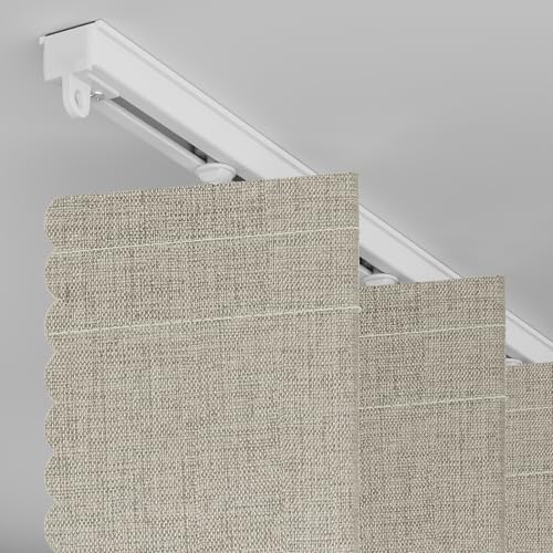Image of AJAZZ 100% Blackout Accordion Doors Interior Invisible Folding Door Magnetic Door Curtain for Bedroom Living Room Doorway Curtain Sets Included Tracks (1Panel, 53W x 79 L, Cream Yellow)