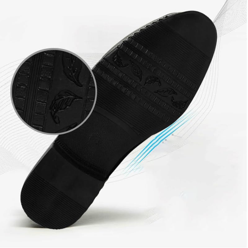 Casual Business Oxford Dress Shoes for Men Comfortable Chunky Heel Simple Lace-up Lug Sole Leather Formal Oxfords Shoes for Office Work4