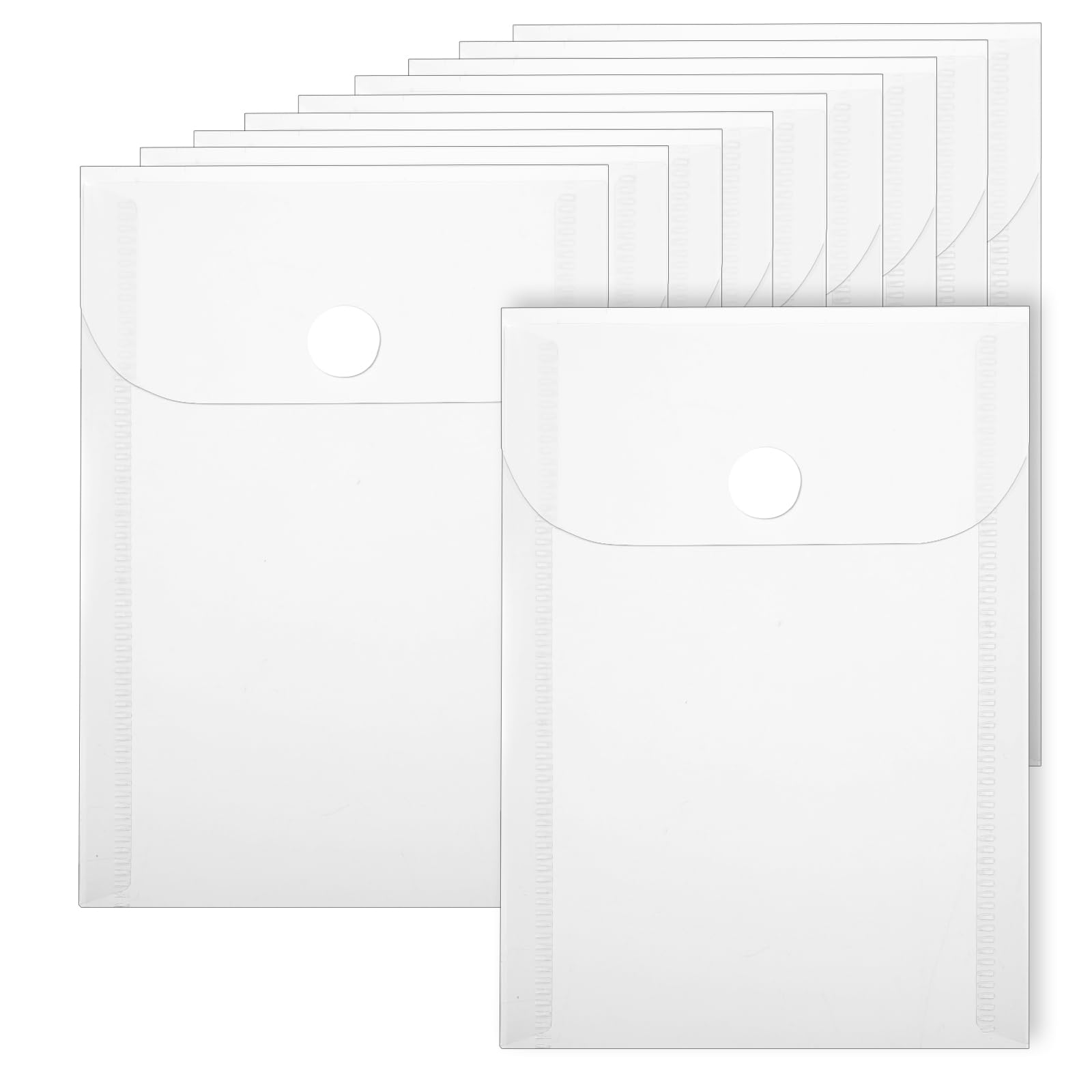 10 PCS Small Plastic Envelopes Wallets Waterproof Document Pouch 12.5 X 9cm Plastic Wallets Clear Envelopes with Snap Closure Storage Envelope for Office Photo Storage Folder Sticker Receipt Holder