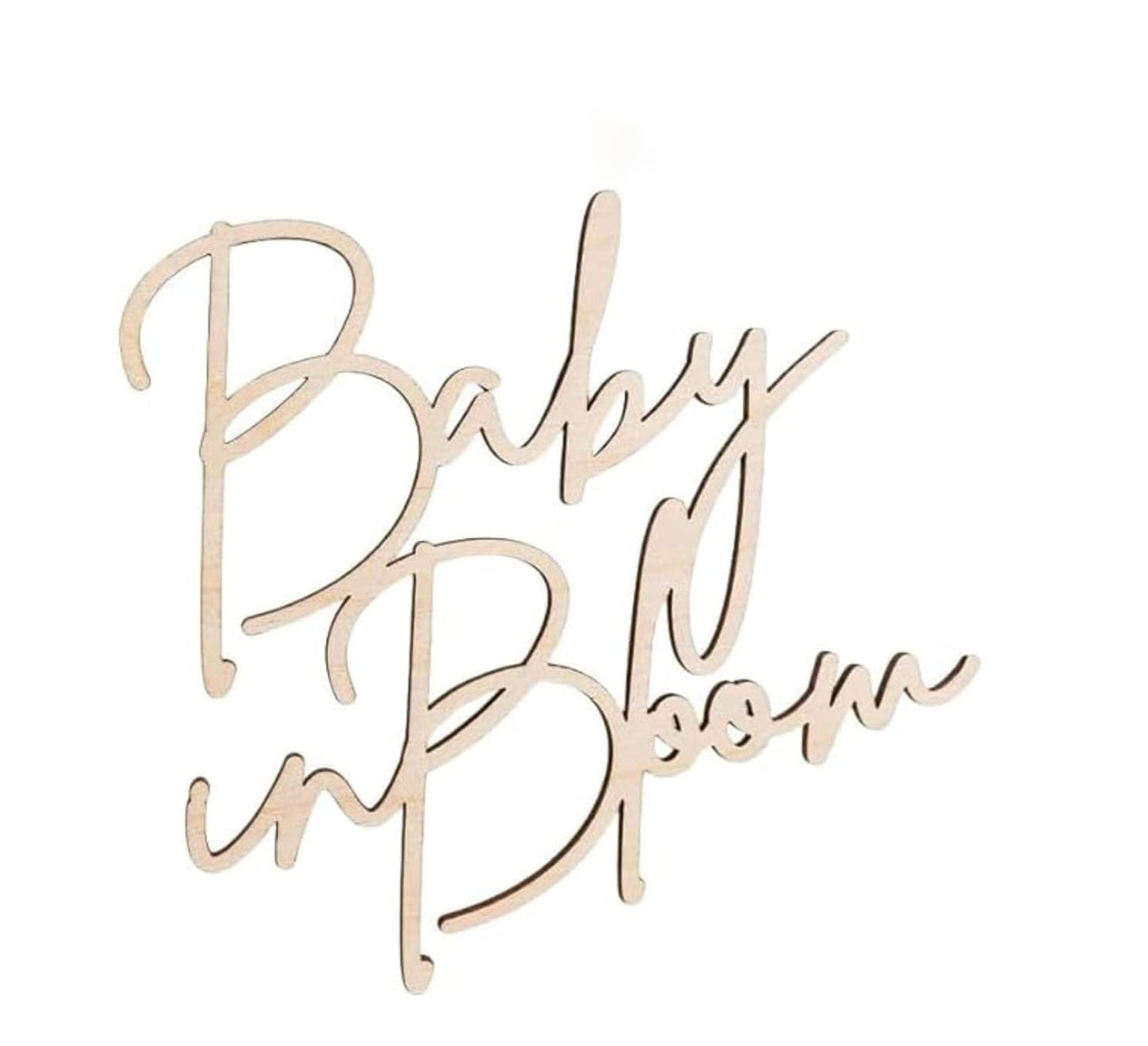 Mjzfxg Men's Wood Color Wooden Baby In Bloom Sign For Backdro,Welcome Baby Party Sign,Gender Reveal Party Backdrop Decorations,Wood Boys And Girls Birthday Party Photography Background Supplies