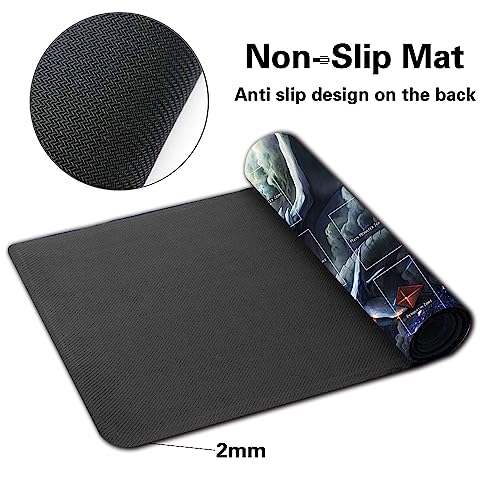 Brettspiel TCG Spielmatten + Gift Free Bag + with Card Zones,YGO Card Game Table Mat Größe 60X35CM Kompatibel Mit Trading Card Game Mat (YGO-G-10-JH)