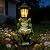 Solar Frog Garden Statue for Outdoor Decor with Lantern - Lawn Decoration 16“ Tall Frog Figurine Lights for Patio, Yard, Porch Ornament - Valentine's Day Gifts for Mom, Grandma, Women