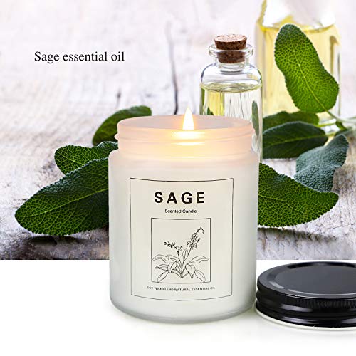 image for FBK Sage Scented Candles for Home, Strongly Fragrance Sage and Lavende