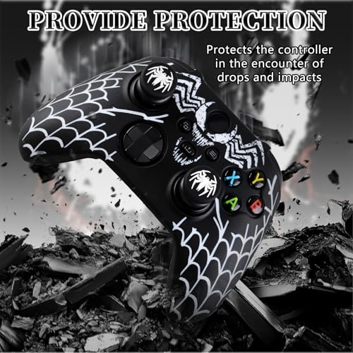 مجموعة اغطية ذراع التحكم المضادة للانزلاق من سوايجيس، مع غطاءين لقبضة الابهام وقاعدتين مرتفعتين، حافظة تحكم من السيليكون مع مقبض محكم لجهاز Xbox Series S/X
