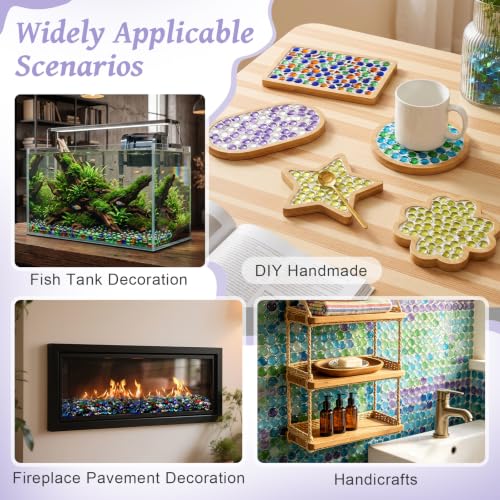 Cuentas de vidrio planas multicolor y redondas para decoración floral delicada 8