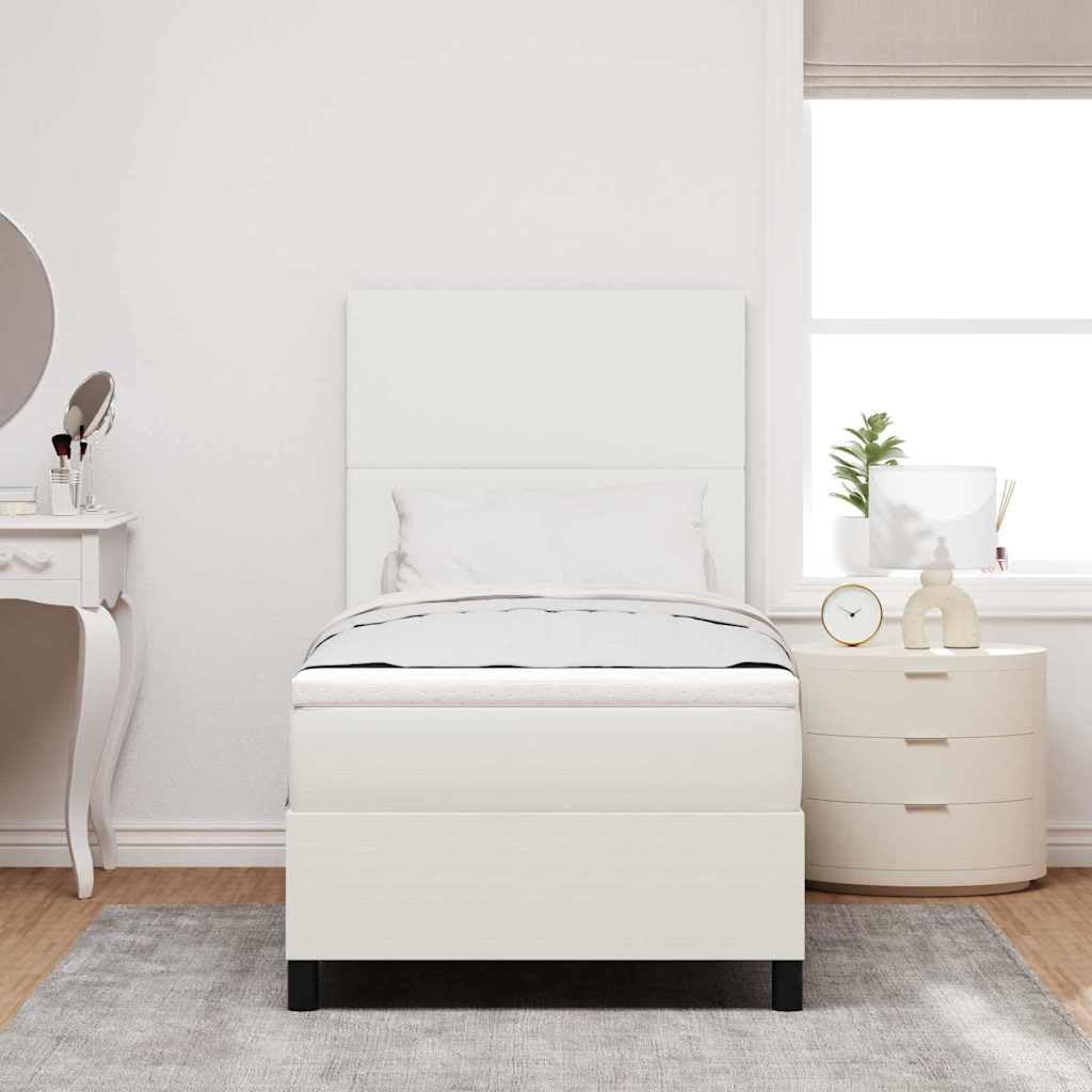 Tkanina sztruksowa nowoczesny box spring Kremowy 80 x 200 cm