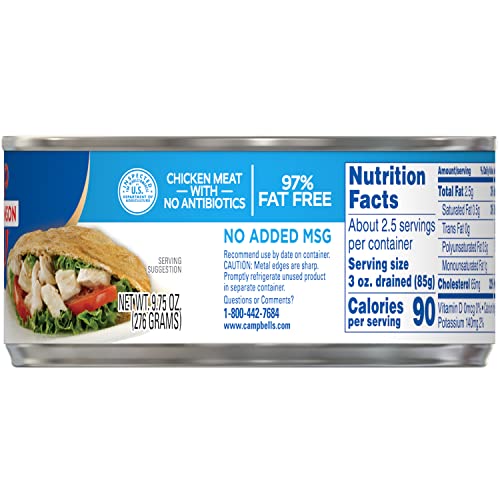 Swanson White And Dark Premium Chunk Canned Chicken Breast In Water, Fully Cooked Chicken, 9.75 Oz Can (Case Of 12) #TOP1