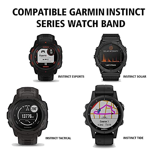 Ancool Compatible With Garmin Instinct Bands Navy Blue And Black Bundle #TOP6