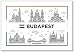 Budapest Aimant de réfrigérateur classique avec illustration de l'architecture de la ville hongroise