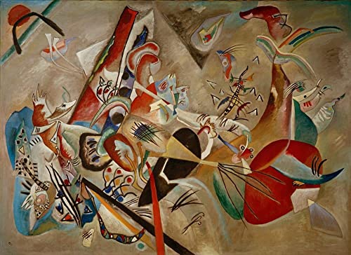 Tableau Je suis gris Kandinsky impression d'art sur toile 60x90cm pour décoration murale