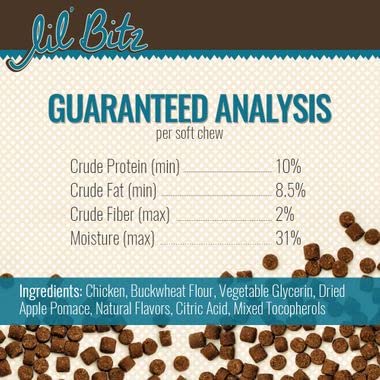 Lil' Bitz Flame Roasted Chicken Training Treats, Soft, Tasty, Grain-Free, Perfect For Training And Spoiling, Irresistible Aroma, Low Calories, Natural #TOP1