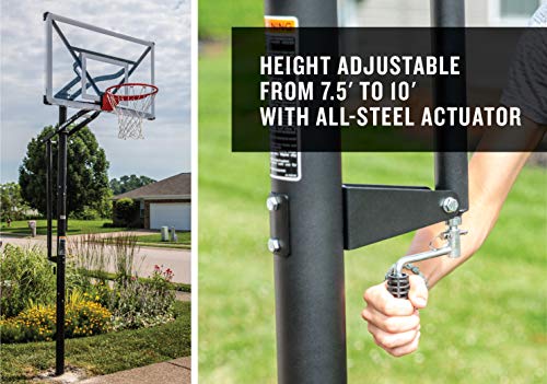 Silverback Nxt 54" In-Ground Basketball Hoop With Adjustable-Height Backboard And Quickplay Design , Black #TOP5