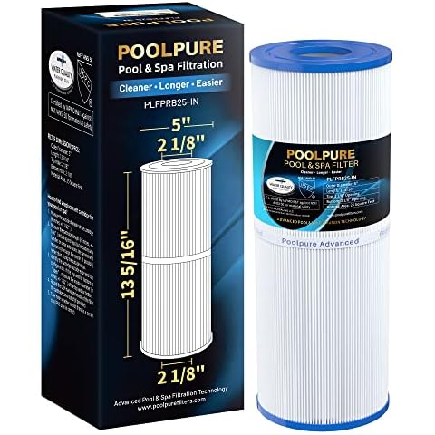 POOLPURE PLFPRB25-IN Hot Tub Filter Replace Unicel C-4326, Guardian 413-106, Filbur FC-2375, FC-2370, 3005845, 17-2327, 100586, 33521, 25392, 817-2500, 5X13 Drop in Spa Filter 1 Pack Cover