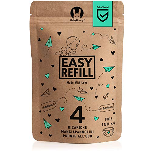 EasyRefill - 4 Ricariche Mangiapannolini Compatibili Angelcare | Tommee Tippee Sangenic Tec, Simple Tec, Twist and Click | Foppapedretti Maialino | Litter Locker II | Ricarica (4 Pezzi)