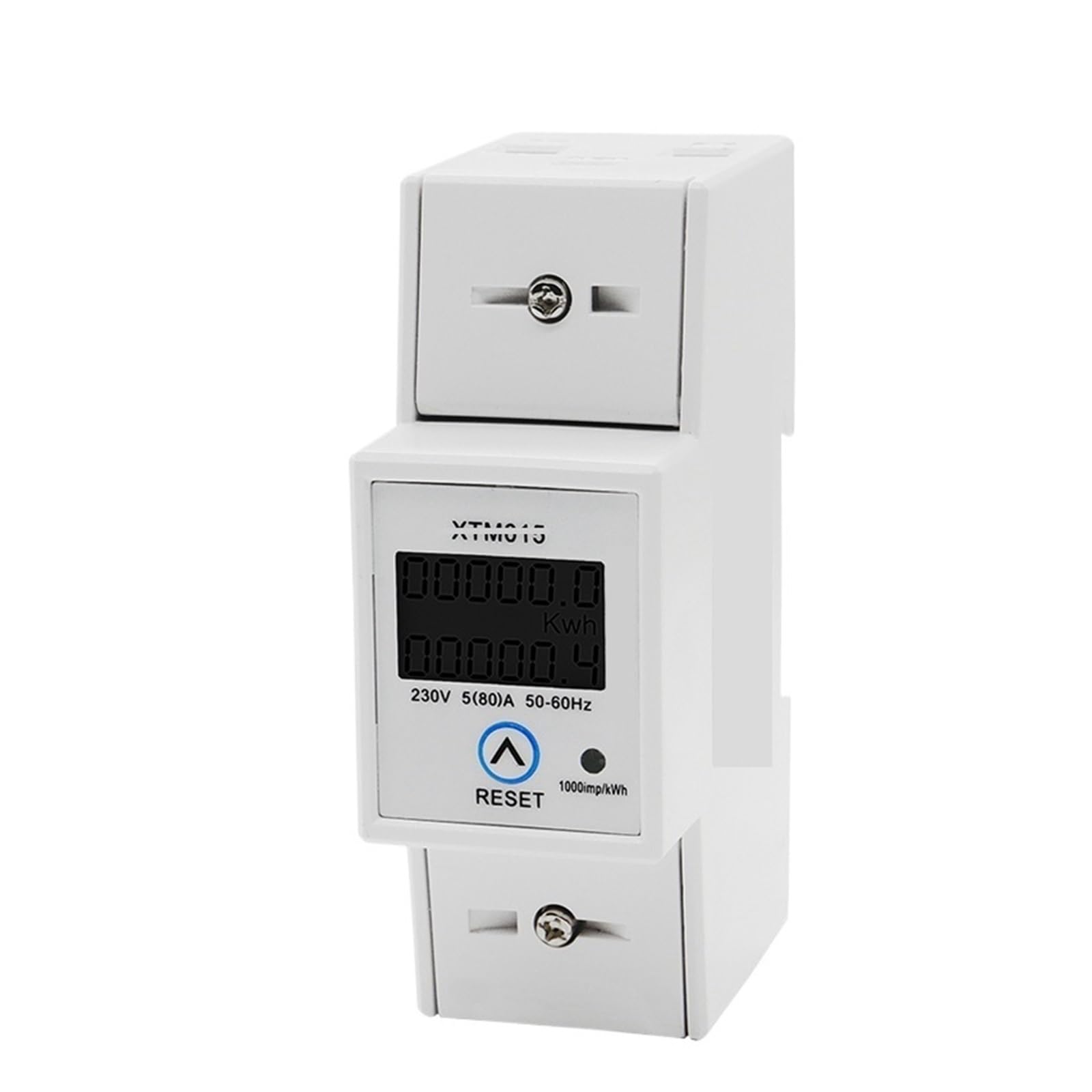 Licznik energii elektrycznej 230 V 35 mm na szynie DIN jednofazowy cyfrowy LCD 6-cyfrowy