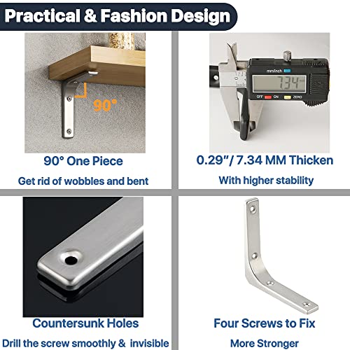 Sayayo Heavy Duty Floating Shelf Bracket 4 Inch X 4 Inch thumb #2