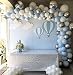 115pcs Blue White and Silver Balloon Garland & Arch Kit-115pcs Latex Balloons, 16 Feets Arch Balloon Strip Tape,Glue Dots,Tying Tool for Elephant Baby Shower Birthday Party Backdrop