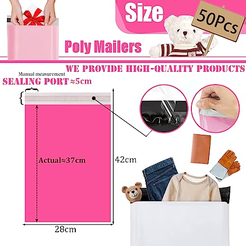 50 Stück 28 * 42cm Rose Kunststoff Mailing Porto Taschen Paket Taschen