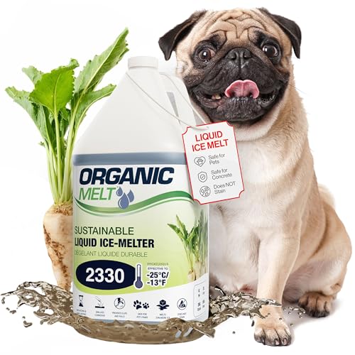 Ice Melt Safe for Concrete, Sidewalks, and Driveways – Pet-Friendly Snow Salt and Ice Melter – Organic Melt Liquid De-Icing Product – Eco-Friendly Made from Sugar Beets, 4 Litre Jug (1 gal)