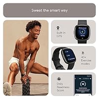 Fitbit Versa 4 Bundle (with Sports Band) Fitness Smartwatch with Built-in GPS and up to 6 Days Battery Life - Compatible with Android and iOS, Black/Graphite – Ansicht 4