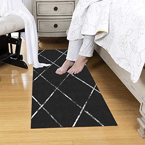 Paillasson d'entrée de cuisine antidérapant tapis long noir - 2