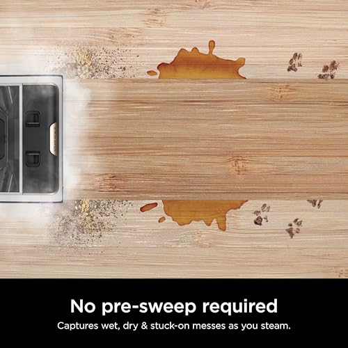 Image of Shark Steam Pickup 3-in-1 Steam Mop Picks Up Debris, Deep Scrubs, & Steam Sanitizes - All At Once, Lightweight Steam Cleaner for Home, Steam Cleaner for Hardwood, Tile & Laminate, White, SD205CCO (Renewed)