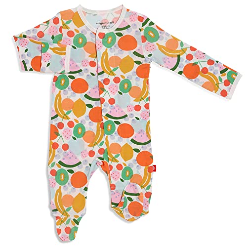 Image of Magnetic Me Footie Pajamas Soft Modal Baby Sleepwear with Quick Magnetic Fastener | Boys and Girls Sleeper Preemie-24 Months