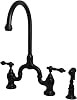 Kingston Brass KS7798ALBS English Country Kitchen Faucet with Brass Sprayer, Brushed Nickel, 13.5 x 7.75 x 16.81