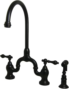 Kingston KS7795ALBS Bridge Kitchen Faucet, Oil Rubbed Bronze