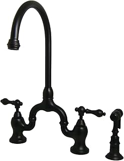 Kingston Brass KS7795ALBS - Grifo de cocina con rociador de latón, bronce aceitado